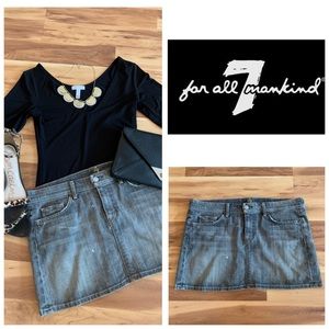 7 For All Mankind Jean Distressed Miniskirt